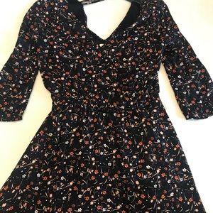 Copper Key floral faux wrap dress